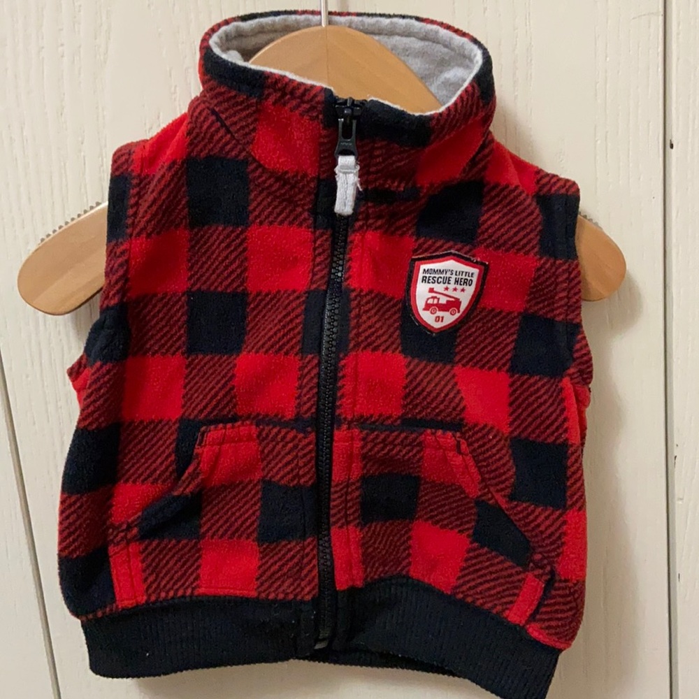 3/$15 Carter’s Buffalo Plaid Polar Fleece Vest